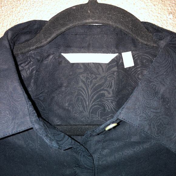 Soft Surroundings  Black  Jacquard  Long Sleeve  Dress  Large - Picture 3 of 7